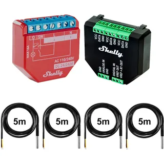 Shelly 1PM Gen3 16A DC-AC Power Metering opt. Plus Addon & DS18B20 Temp Sensor