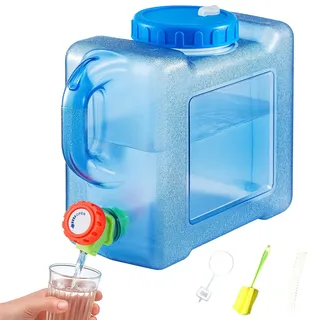 VUKHWX Wasserkanister, Kanister Mit Zapfhahn, Wasserkanister mit Hahn und Schraubdeckel Wasserbehälter Trinkwasser Behälter, Wassertank für Wandern Camping Picknick Wohnwagen (8L)
