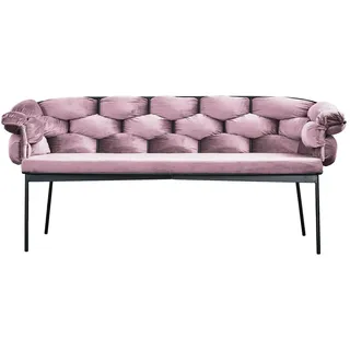 KAWOLA Sitzbank MONTY Velvet Rosa 240 x 78 x 62 cm