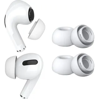 MMobiel 2 Paar Ersatz-Ohrstöpsel für AirPods Pro & Silikon Ohrstöpsel Spitzen L - Weiß