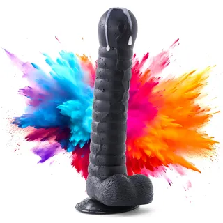 Schwarzer Dildo für Frauen & Männer – Realistischer XXL-Dildo mit Saugnapf – 27 cm Penis Dildo – Schwarzer Dildo groß – Dildo Saugnapf – Sexspielzeug – Dildo dick & lang – Silikon Dildo – Sextoy