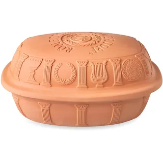 RÖMERTOPF 40 Jahre Jubiläums-Edition, Dampfgarer aus Naturton, 3,5 Liter, oval 34 x 26 x 19 cm, Terrakotta, für bis zu 6 Personen, schonendes Garen mit Dunst, ofenfest & pflegeleicht