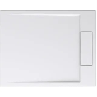 doporro Duschwanne Duschtasse Duschwanne Mineralguss rechteckig DIN-Anschlüsse Geoma04, Rechteckig, Mineralguss weiß Rechteckig | 100 cm x 4 cm x 120 cm