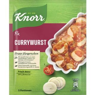 Knorr Fix Würzmischung Currywurst für eine würzige Bratwurst ohne geschmacksverstärkende Zusatzstoffe und Farbstoffe 36 g 1 Stück