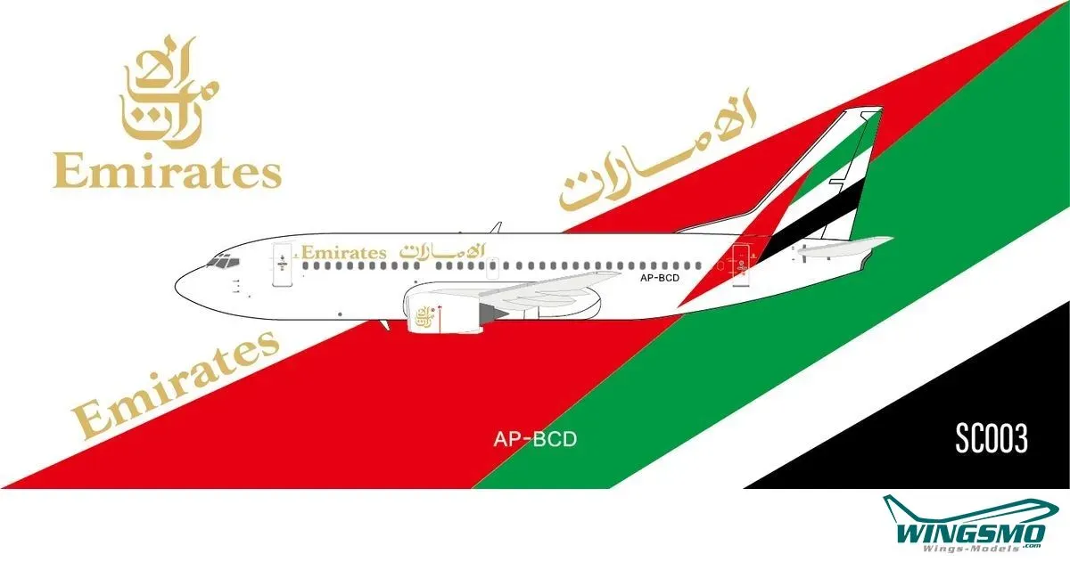 Panda Model Emirates Airline Boeing 737-300 AP-BCD SC003