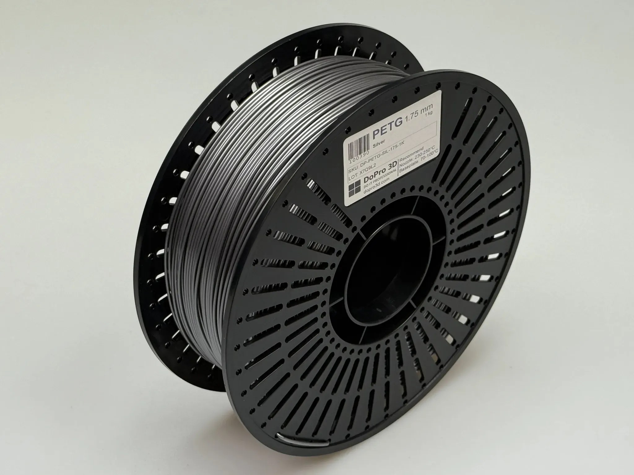 DoPro 3D PETG Filament Metallic Silver – Nexyl Class – 1,75 mm – 1,0 kg