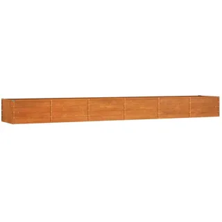 vidaXL Hochbeet, Hochbeet für Garten Balkon Terrasse, Kräuterhochbeet zum Selber Bauen, Gemüsebeet Pflanzkübel aus Metall, Grau Cortenstahl