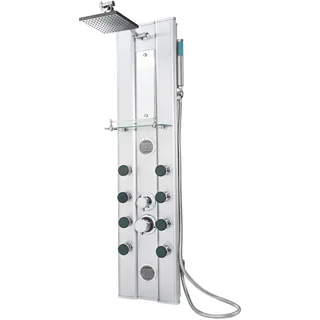 Tectake tectake® Duschpaneel aus Aluminium mit 10 Massagejets