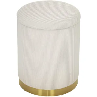 Homcom Sitzhocker mit Stauraum Hocker mit Stahlboden, 36 x 36 x 44 cm Cremeweiß