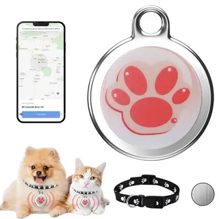 AVCXEC Mini GPS Katze Tracker/Hund Tracker, Tractive GPS Katze Tracker mit Halsband, Wasserdicht Haustier Tracker für Katzen und Hund, Hund Tracker ohne monatliche Gebühren