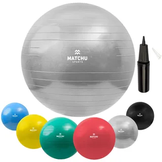 Matchu Sports - | Pilatesball | Yogaball | Silber schwarz|grau|blau 75 CM