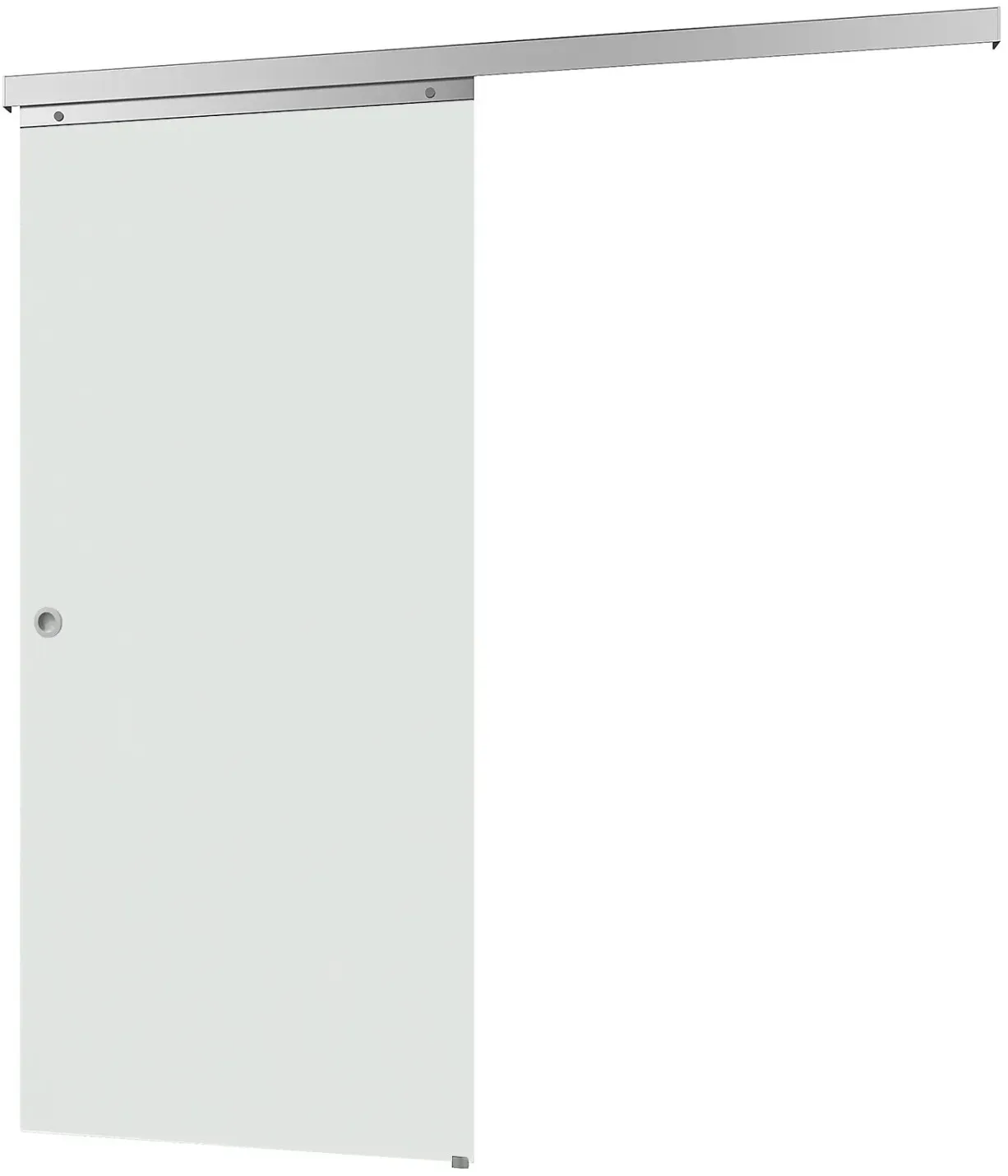 inova Glasschiebetür Vollflächig Satiniert 900 x 2035 mm Komplettset mit Griffmuschel