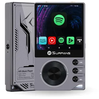 Surfans F20 Pro Android Hi-Res Musikplayer mit Dual ESS9018 DAC, DSD512, Spotify & Tidal Support, WLAN & BT LDAC, 4.4mm Balanced (500mW), bis 1TB erweiterbar, 2,7" Touchscreen MP3 DAP (grau)