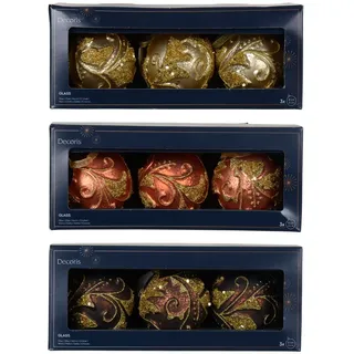 Decoris Weihnachtskugeln Ø 8 cm - 3 Stück |  bitte Wähle deine Wunschfarbe aus