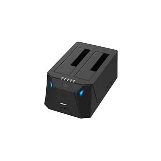 SABRENT 2 Bay USB A Festplatten Dockingstation - 2,5 3,5 Zoll SATA SSD HDD Docking Station 5Gbps - Dock mit Offline Festplatte Klonen [10 TB Support] (EC-HD2B)