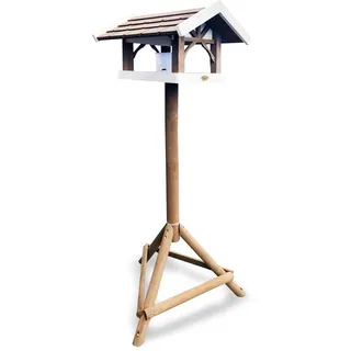 HABAU Vogelhaus Tirol mit Silo und Ständer - wetterfeste Futterstation für Wildvögel - Futterhaus 39 x 43 x 29 cm