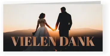 Dankeskarte Hochzeit: Großes Danke mit Fotos