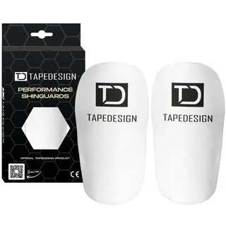 TapeDesign TAPEDESIGN® Performance Schienbeinschoner Fußball Herren, Damen & Kinder Weiß - Shin Pads für Fussball-Stutzen individuell anpassbar, zum Einstecken - Schienbein-Schützer rutschfest