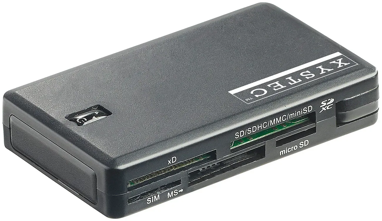 Smart-, SIM- und Multi-Card-Reader mit 7 Slots, USB 2.0, Plug & Play