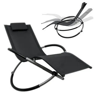 MuCoLa Schaukelliege 160 x 80 x 90 cm anthrazit klappbar