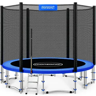 monzana Trampolin 366 cm inkl.Sicherheitsnetz, Leiter und Randabdeckung blau