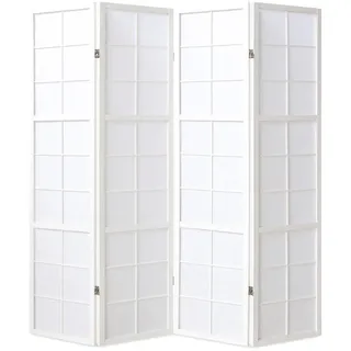 Homestyle4u Paravent Raumteiler Shoji Weiß Holz