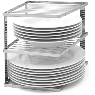 Joeji's Kitchen joeji's Wackelfreier Geschirr Tellerhalter Schrankeinsatz für den Küchen Schrank zur Aufbewahrung Eckgeschirr Regal Organizer für den Küchenschrank in der Küche