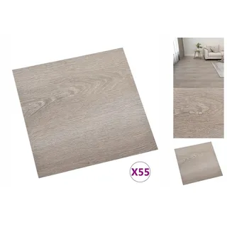 vidaXL PVC-Fliesen Selbstklebend 55 Stk. 5,11 m2 Taupe