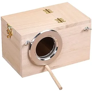 ANCLLO Durable Sittich Nistkasten Vogelhaus Wellensittich Holz Brutkasten für Lovebirds Papageien Paarungsbox
