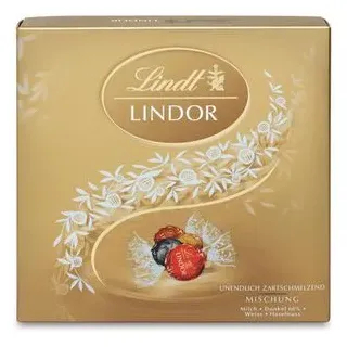 Lindt Pralinen Lindor Präsentbox, Mischung, 187g, 15 Kugeln