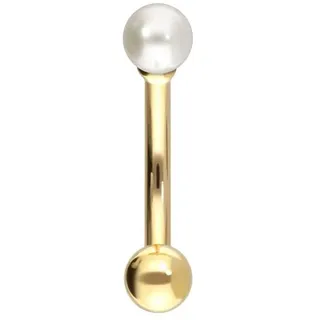 PIERCINGLINE 14/18 Karat Gold Banane ECHTE FRISCHWASSERPERLE