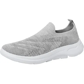 QINQNC Trainers for Women Tennis Schuhe Damen Temu Schuhe Damen Turnschuhe Einfache und einfarbige Muster Mesh Atmungsaktive Bequeme und rutschfeste Slip On Temu Schuhe Tanzschuhe Super (Grey, 38) - 38 EU