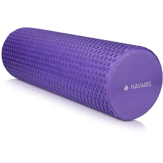Navaris Pilates Rolle Faszienrolle 45 cm kurz - Pilatesrolle Faszien Yoga Roller - Schaumstoffrolle für Rücken Fitness - Massagerolle in Violett