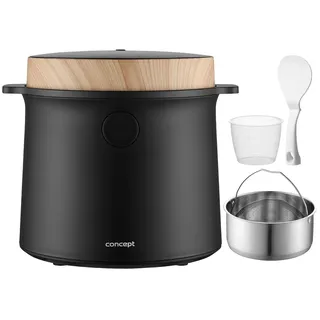 Concept RE4040 Reiskocher 2 l schwarz Holzdekor