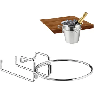 Relaxdays Champagnerkühler, Sekthalter, Kaltweinflaschenhalter für Tisch, 18 m Ø, platzsparend, für Cava, Eisen, Silber