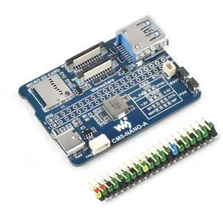 Nano Base Board (A) für Raspberry Pi Compute Module 5 Lite/eMMC, Gleiche Größe wie CM5, mit CM5 Sockel/40PIN GPIO Header/USB 3.2/MIPI/TF Card Sockel Schnittstelle usw.