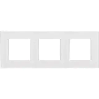 Maclean Brackets Maclean MCE731W 3-Fach Glasrahmen Panel 228x86mm für Steckdose Modulare Wandsteckdose Unterputzdose Wanddose Einbaudose Unterputz Montage (3-fach Glasrahmen für Steckdose, Weiß)