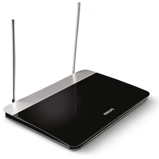 Philips SDV6227/12 Digital Indoor DVB-T Antenne (47dB, HDTV/UHF/VHF/UKW) schwarz/Silber