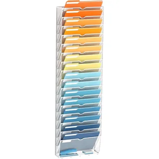 SUPTIDY 17-stöckiger Wand Zeitungshalter, Praktischer Wandorganizer Büro, Metall Prospekthalter, Zeitschriftenhalter Wand, A4 Dokumentenablage Mit Haken, Schwarz, 2 Stück
