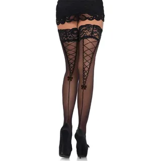 Sheer Stay Up With A Lace Top Black - Onesize