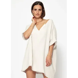 SASSYCLASSY Langarmbluse Oversize Musselin Bluse Damen mit Fledermausärmeln Feminine Musselinbluse aus Baumwolle mit Puffärmeln Grün Weiß Gelb L