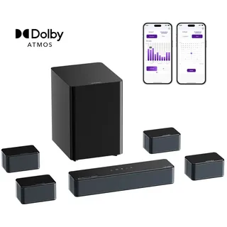ultimea 7.1 Dolby Atmos Soundbar für TV, Heimkino Sound Surround System, Poseidon D80 Schwarz