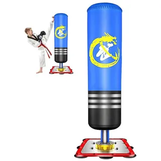 ToteBox Standboxsack Kinder Freistehender Standboxsack Punching Bag Boxing Trainer (set, mit Saugnapf) blau