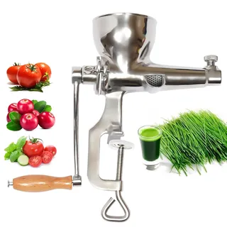 loohacp VEVOR Manuelle Entsafter Weizengras Saftpresse Squeezer Obst Gemüse Entsafter 304 Edelstahl für Weizengras und Blattgemüse