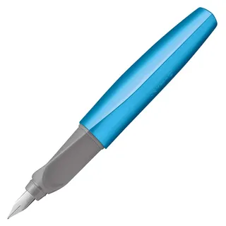Füllhalter, Edelstahl-Feder in Strichbreite M inkl. 2 Tintenpatronen, frosted blue, 1 Stück