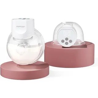 Momcozy Tragbare Milchpumpe S12 Pro, Freihändige Pumpe mit Komfortablem, Doppelt Versiegeltem Flansch, 3 Modi und 9 Stufen, Elektrische Milchpumpe, Smart Display, 24 mm (2, Weiß)