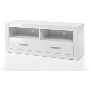 furn.design Carrara TV-Lowboard 150 x 61 cm Weiß Hochglanz Holzwerkstoff