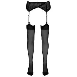Cottelli LEGWEAR Straps-Strümpfe mit schlichtem Abschluss, schwarz, 2