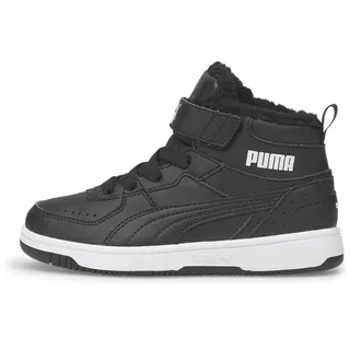 Puma Rebound Joy PS Kinder Fell-Sneaker mit Klettverschluss black/white 30