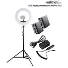 Walimex Pro LED Ringleuchte Medow 960 Pro Set + Lampenstativ und 2 Akkus